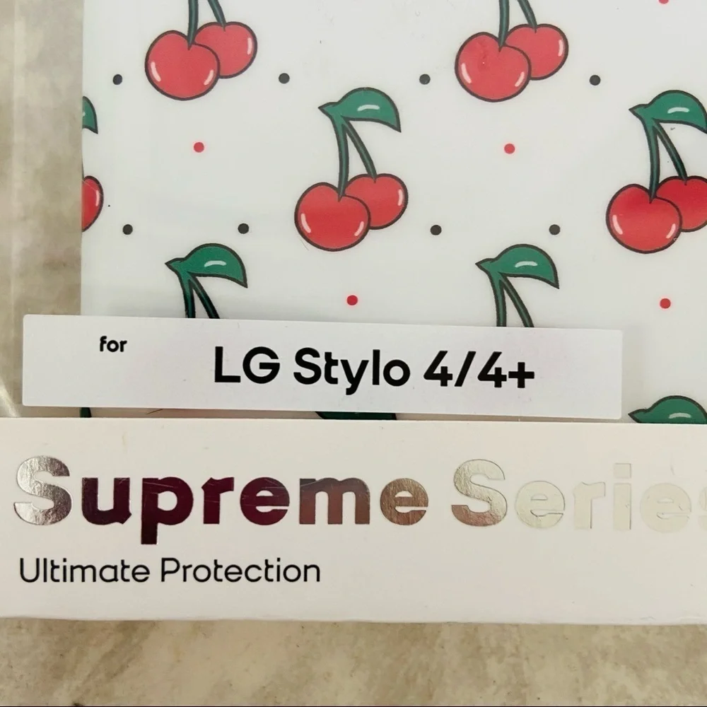 LG stylo 4/4T white cherry ultimate protective phone case supreme series